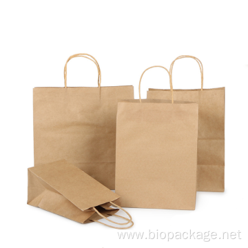 Customized logo print big brown kraft paper bag